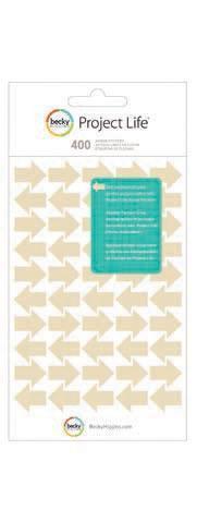 Scrapbooking  Becky Higgins Project Life Arrow Stickers Tan 8 Sheets Paper Collections 12x12