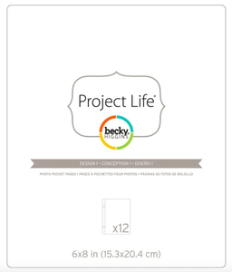 Scrapbooking  Becky Higgins Project Life Photo Pocket Pages 6"X8" D1 12/Pkg Paper Collections 12x12