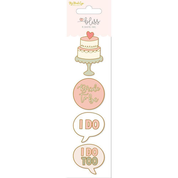 Scrapbooking  Bliss Enamel Painted Pins 4/Pkg Paper Collections 12x12