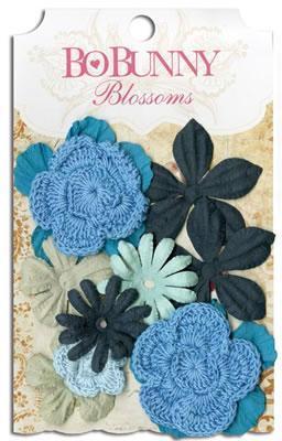 Scrapbooking  Blossoms Denim Blue Bouquet Paper Collections 12x12