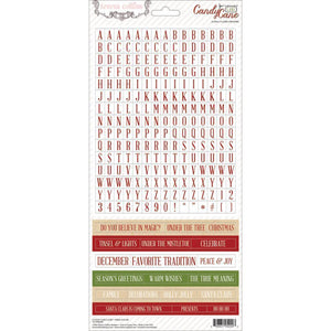 Scrapbooking  Candy Cane Lane Alpha  Stickers 6x12 Paper Collections 12x12