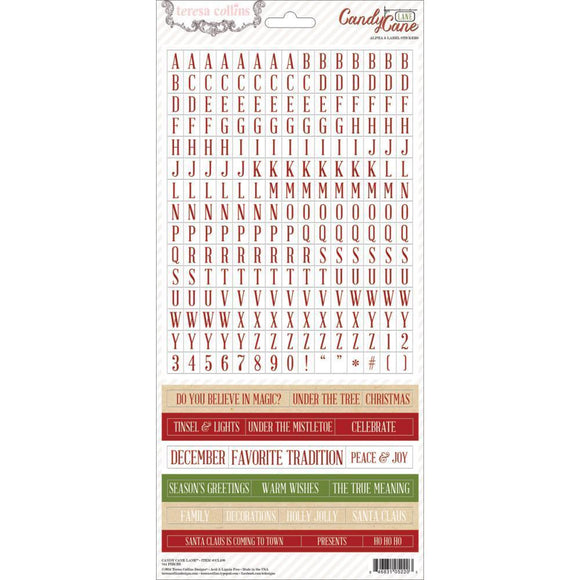 Scrapbooking  Candy Cane Lane Alpha  Stickers 6x12 Paper Collections 12x12