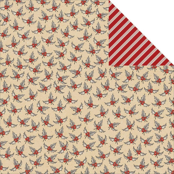 Scrapbooking  Candy Cane Lane Holly Paper 12x12 Paper Collections 12x12