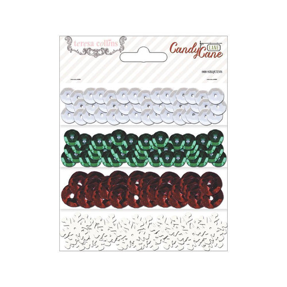 Scrapbooking  Candy Cane Lane Sequins Pack Paper Collections 12x12