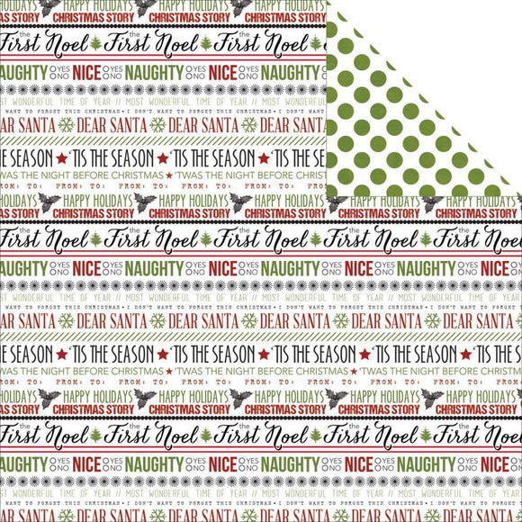 Scrapbooking  Candy Cane Lane Word Art Paper 12x12 Paper Collections 12x12