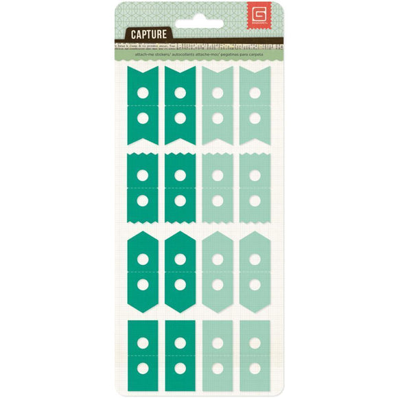 Scrapbooking  Capture Attach Me Stickers Emerald and Seafoam Paper Collections 12x12