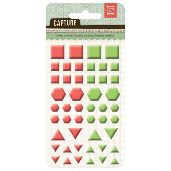 Scrapbooking  Capture Candy Buttons Coral & Grass Shapes Paper Collections 12x12