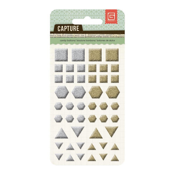 Scrapbooking  Capture Candy Buttons Metallic Shapes Paper Collections 12x12