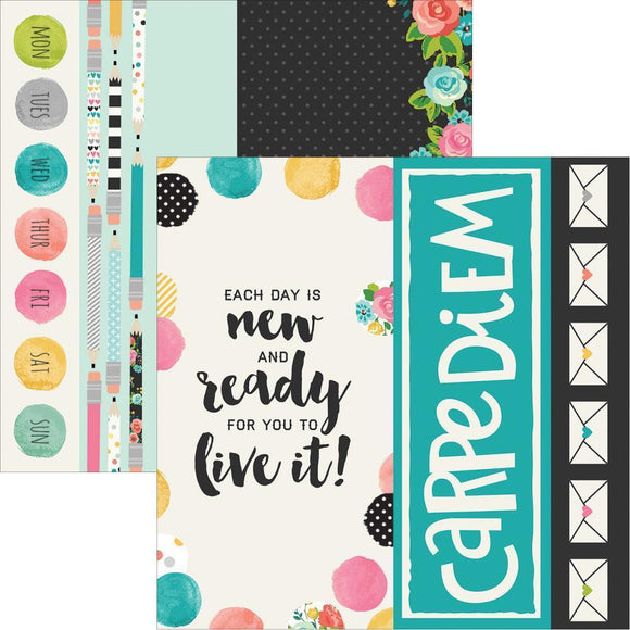 Scrapbooking  Carpe Diem 2x2 & 4x12 & 6x12 Page Elements Paper 12x12 Paper Collections 12x12