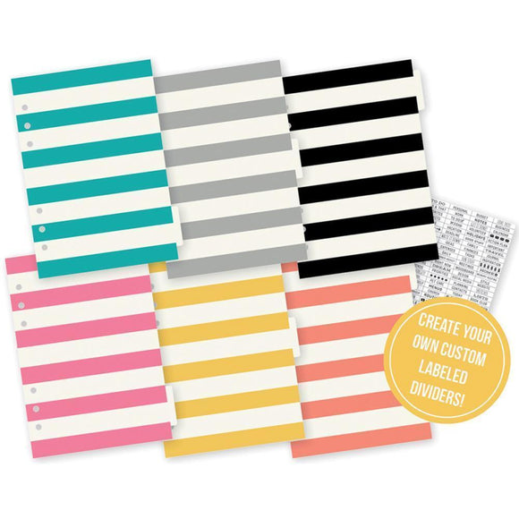 Scrapbooking  Carpe Diem A5 Basic Tabbed Dividers 6/Pkg W/108 Clear Label Stickers Paper Collections 12x12