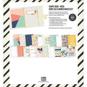 Scrapbooking  Carpe Diem A5 Planner POSH Girl Boxed Set - Ivory Paper Collections 12x12