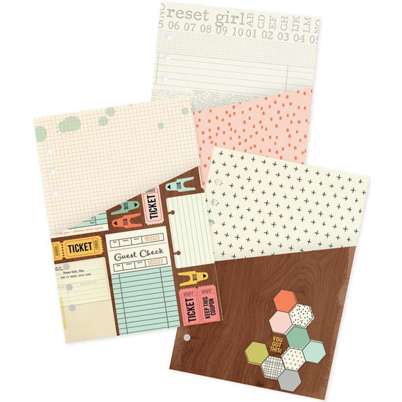 Scrapbooking  Carpe Diem Reset Girl A5 Pocket Inserts Paper Collections 12x12