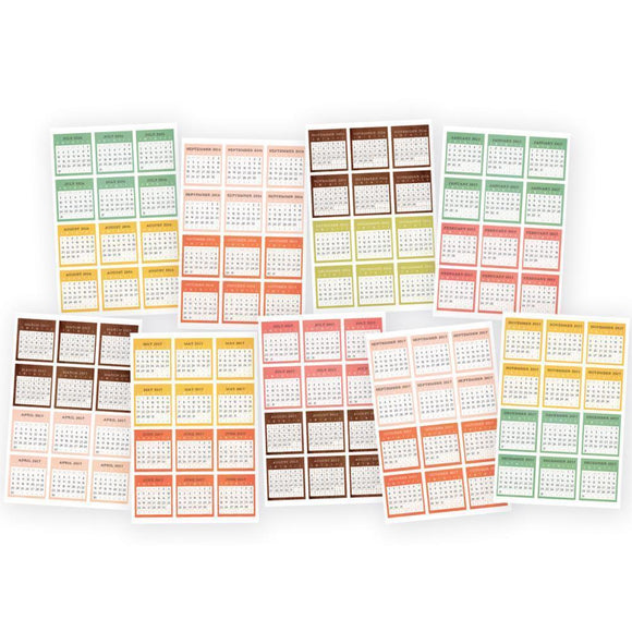 Scrapbooking  Carpe Diem Reset Girl Mini Monthly Calendar Stickers Paper Collections 12x12