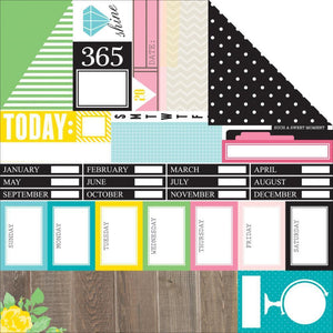 Scrapbooking  Chickaniddy 365 Daily Schedule Paper 12x12 Paper Collections 12x12