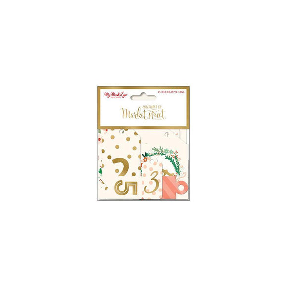 Scrapbooking  Christmas On Market St. Advent Tags W/Gold Foil 25pk Paper Collections 12x12