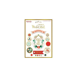 Scrapbooking  Christmas On Market St. Decorative Brads 17pk Paper Collections 12x12
