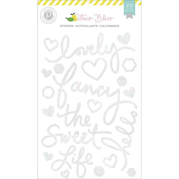 Scrapbooking  Citrus Bliss Foam Stickers with glitter Paper Collections 12x12