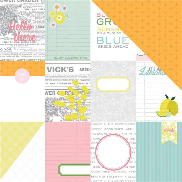 Scrapbooking  Citrus Bliss Hello Paper 12x12 Paper Collections 12x12