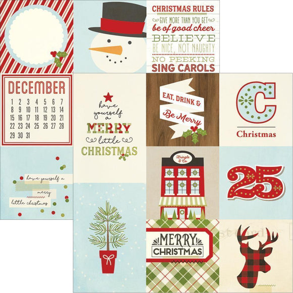 Scrapbooking  Classic Christmas 4x4 & 4x6 Vertical Journalling Elements Paper 12x12 Paper Collections 12x12
