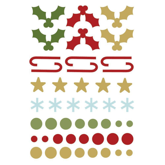 Scrapbooking  Classic Christmas Enamel Dots & Shapes Embellishments 60/Pkg Paper Collections 12x12
