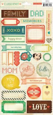 Scrapbooking  Close Knit Journalling Stickers Paper Collections 12x12