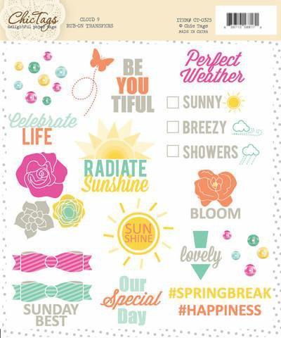 Scrapbooking  Cloud 9 Rub Ons Paper Collections 12x12
