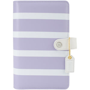 Scrapbooking  Color Crush A2 Faux Leather Personal Planner 6-Ring Binder Lavender/White Stripe Paper Collections 12x12