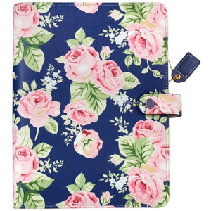 Scrapbooking  Color Crush A5 Faux Leather Planner Kit 7.5"X10" - Navy Floral Paper Collections 12x12