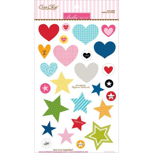Scrapbooking  Colour Chaos Hearts and Stars Chipboard 6"X10" Paper Collections 12x12