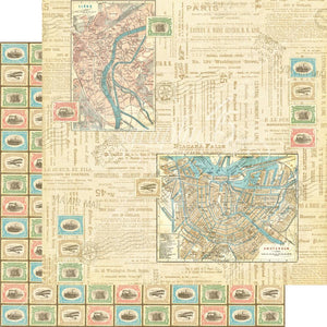 Scrapbooking  Come With Me Travel Odyssey Paper 12x12 Paper Collections 12x12
