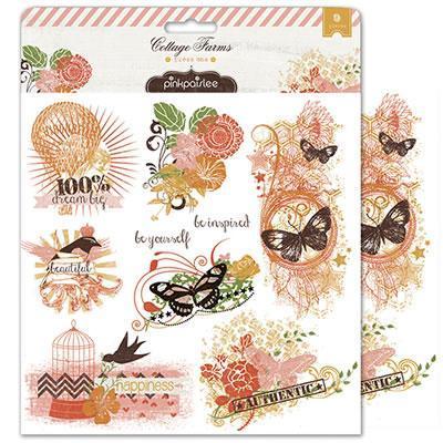 Scrapbooking  Cottage Farms Press Ons Paper Collections 12x12