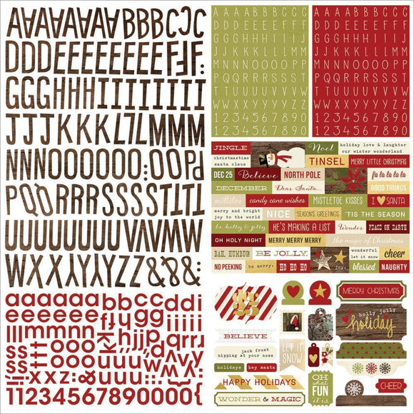 Scrapbooking  Cozy Christmas Expresssions Cardstock Stickers Paper Collections 12x12