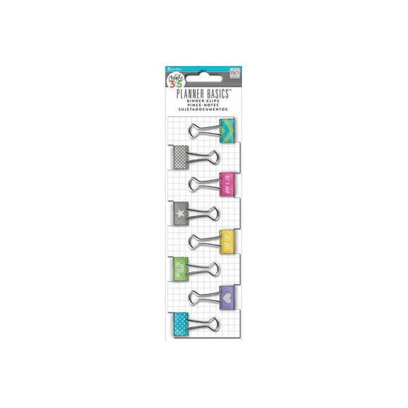 Scrapbooking  Create 365 Happy Planner Binder Clips 8/Pkg - Neon Paper Collections 12x12