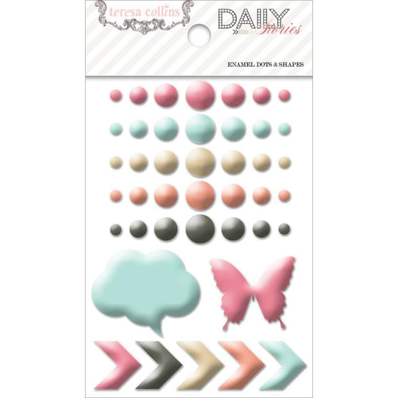 Scrapbooking  Daily Stories Enamel Dots and Shapes Paper Collections 12x12