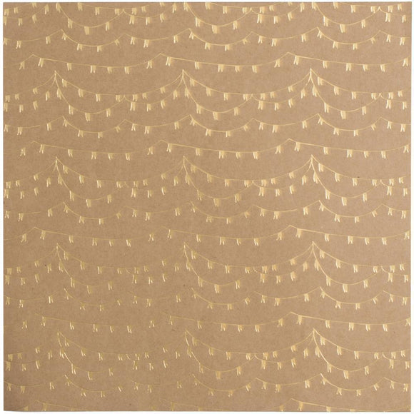 Scrapbooking  Dear Lizzy Documentary Specialty Gold Foil Celebrate Paper 12x12 Paper Collections 12x12