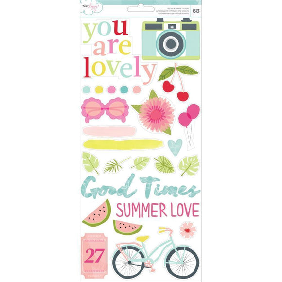 Scrapbooking  Dear Lizzy Happy Place Accent & Phrase Stickers Paper Collections 12x12
