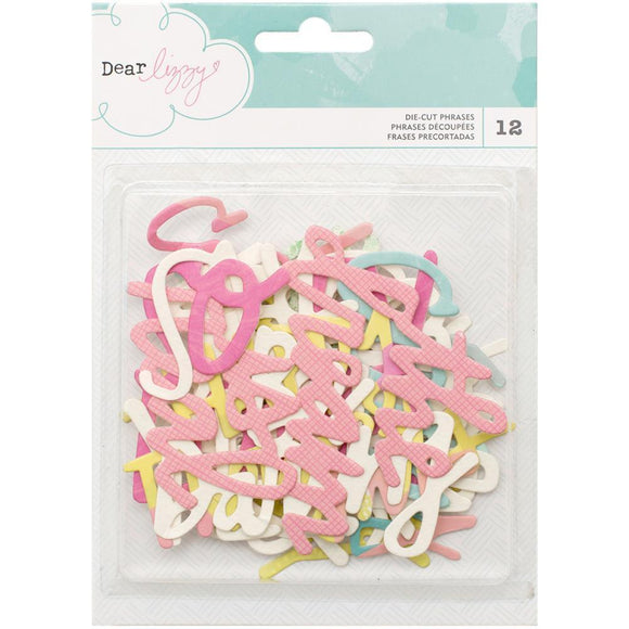 Scrapbooking  Dear Lizzy Happy Place Die-Cuts Cardstock & Watercolor Phrases /Pkg Paper Collections 12x12
