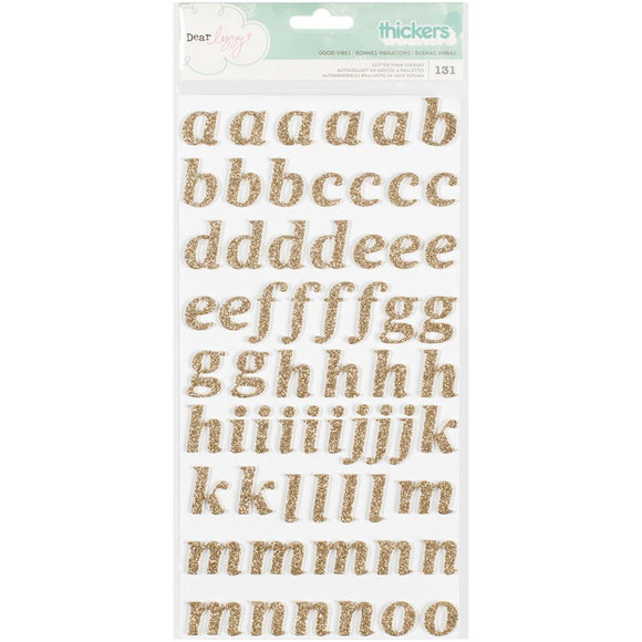 Scrapbooking  Dear Lizzy Happy Place Thickers Alpha Good Vibes/Gold Glittered Foam Paper Collections 12x12