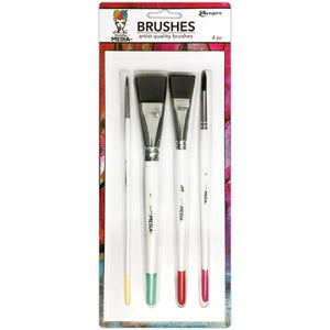 Scrapbooking  Dina Wakley Media Brushes 4/Pkg Paper Collections 12x12