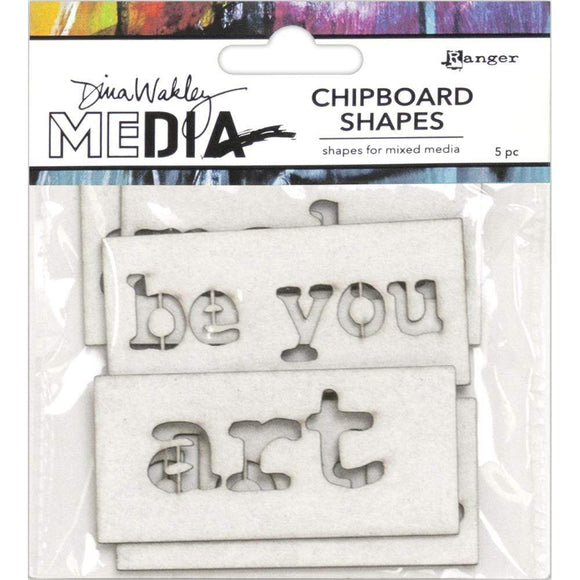Scrapbooking  Dina Wakley Media Chipboard Shapes - Words 5pk Paper Collections 12x12