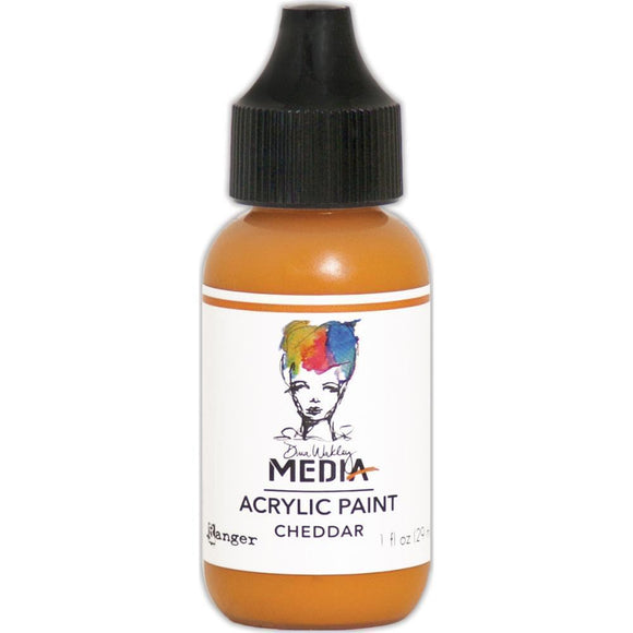 Scrapbooking  Dina Wakley Media Heavy Body Acrylic Paint 1oz - Cheddar Paper Collections 12x12