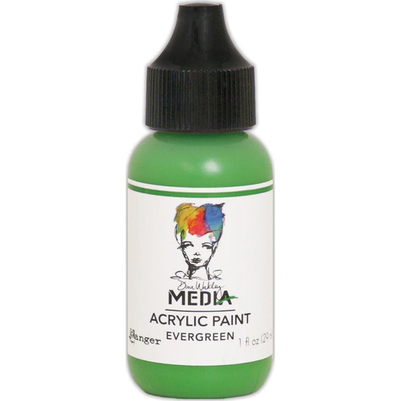 Scrapbooking  Dina Wakley Media Heavy Body Acrylic Paint 1oz - Evergreen Paper Collections 12x12