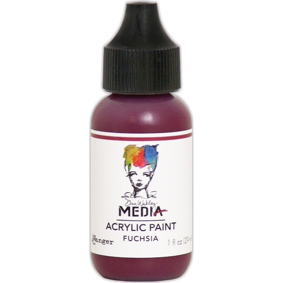 Scrapbooking  Dina Wakley Media Heavy Body Acrylic Paint 1oz - Fuchsia Paper Collections 12x12