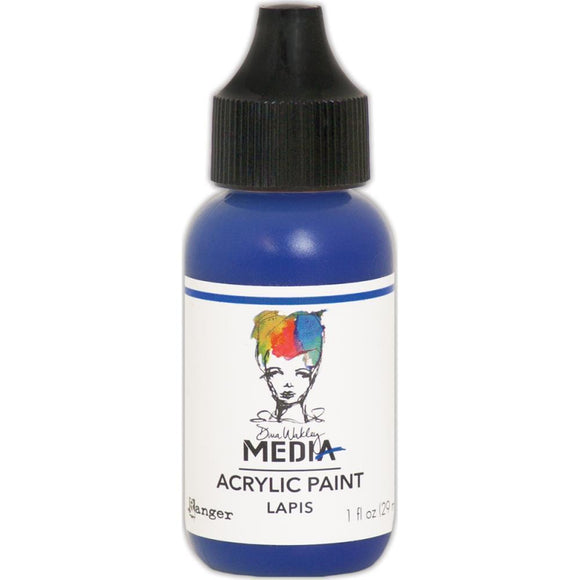 Scrapbooking  Dina Wakley Media Heavy Body Acrylic Paint 1oz - Lapis Paper Collections 12x12