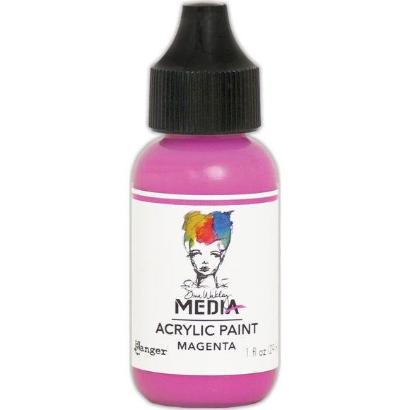 Scrapbooking  Dina Wakley Media Heavy Body Acrylic Paint 1oz - Magenta Paper Collections 12x12