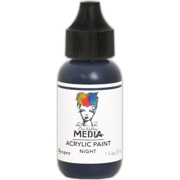 Scrapbooking  Dina Wakley Media Heavy Body Acrylic Paint 1oz - Night Paper Collections 12x12