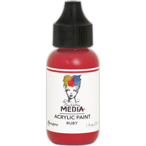 Scrapbooking  Dina Wakley Media Heavy Body Acrylic Paint 1oz - Ruby Paper Collections 12x12