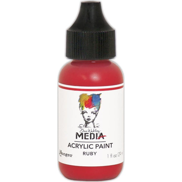 Scrapbooking  Dina Wakley Media Heavy Body Acrylic Paint 1oz - Ruby Paper Collections 12x12