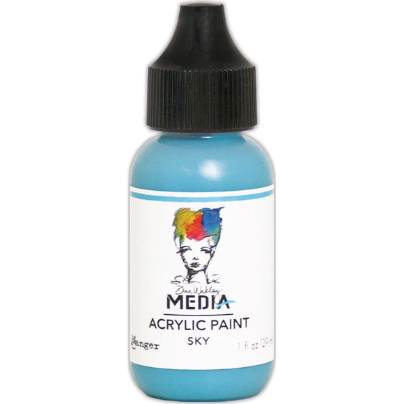 Scrapbooking  Dina Wakley Media Heavy Body Acrylic Paint 1oz - Sky Paper Collections 12x12
