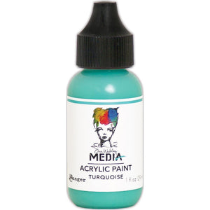 Scrapbooking  Dina Wakley Media Heavy Body Acrylic Paint 1oz - Turquoise Paper Collections 12x12